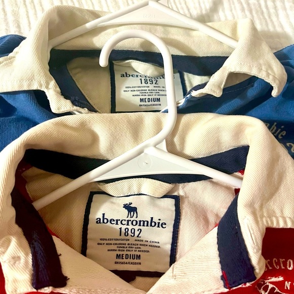 TWO Abercrombie & Fitch Kids Rugby Shirts - Medium - Picture 3 of 5